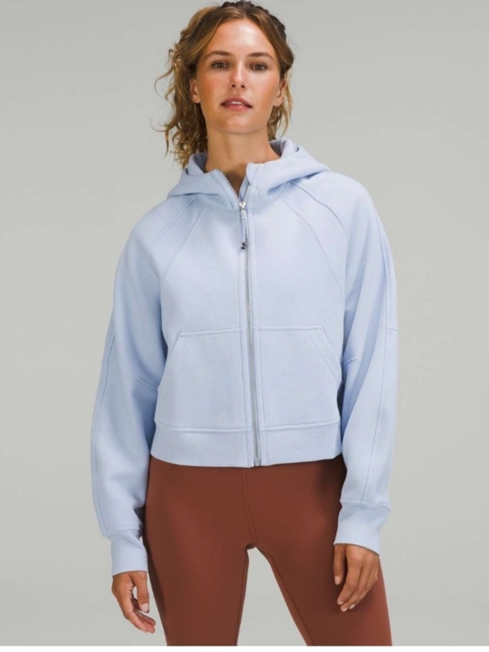 Lululemon Scuba Oversized Full Zip Blue Linen xs/s ptp 22.5"